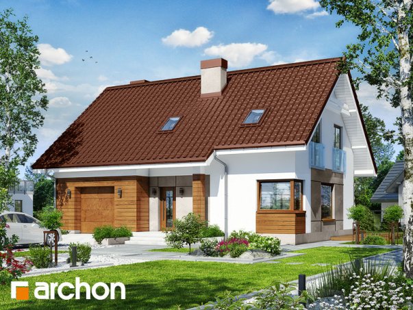 Проект дома Дом в яблонках 6 - 1 С мансардным этажом дома в Украине