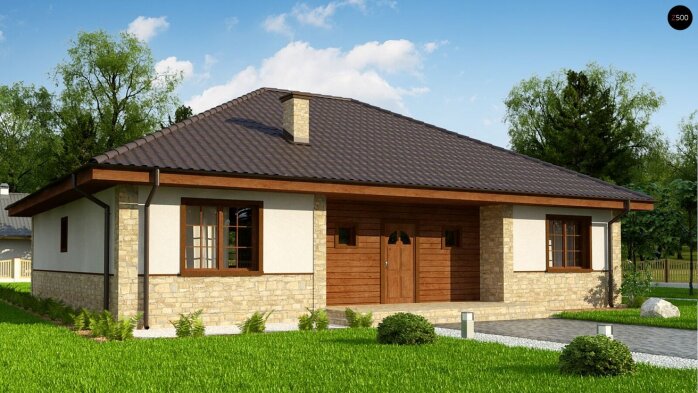Проект дома Uu10 v1 - 4 Одноэтажные дома в Украине
