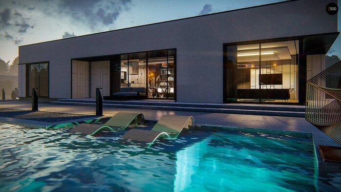 Проект дома Ux88 - 5 Одноэтажные дома в Украине