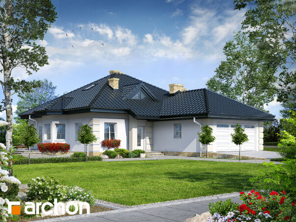 Проект дома Дом в настурциях 3 вер.3 - 1 С мансардным этажом дома в Украине