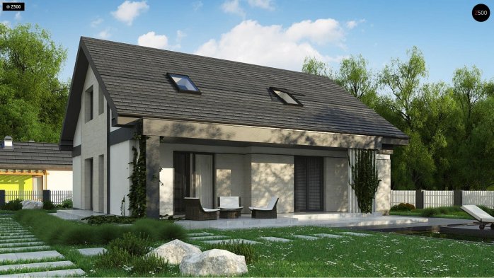 Проект дома U316 p - 2 С мансардным этажом дома в Украине