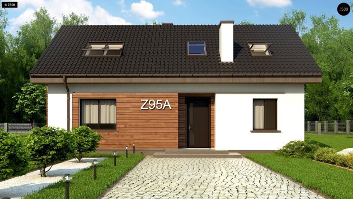 Проект дома U95 A - 5 С мансардным этажом дома в Украине