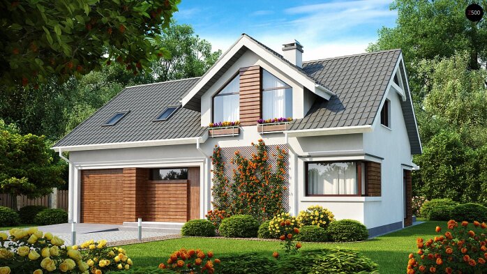 Проект дома U122 - 1 С мансардным этажом дома в Украине