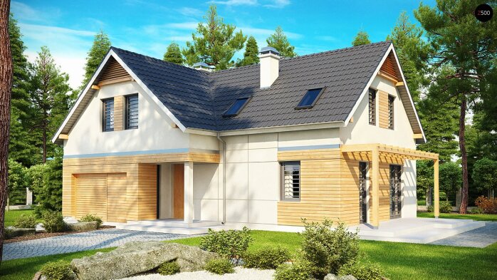 Проєкт будинку U125 - З мансардним поверхом дома в Україні