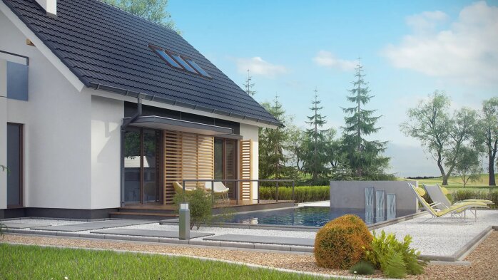 Проект дома U304 - 4 С мансардным этажом дома в Украине