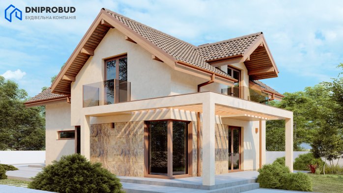 Проект дома DB 56 - 3 С мансардным этажом дома в Украине