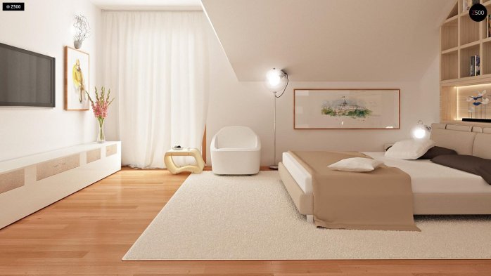 Проект дома Ub4 - 15 С мансардным этажом дома в Украине