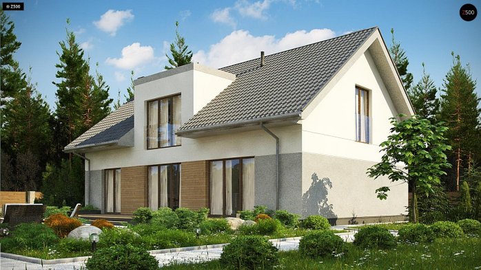 Проєкт будинку U358 - З мансардним поверхом дома в Україні