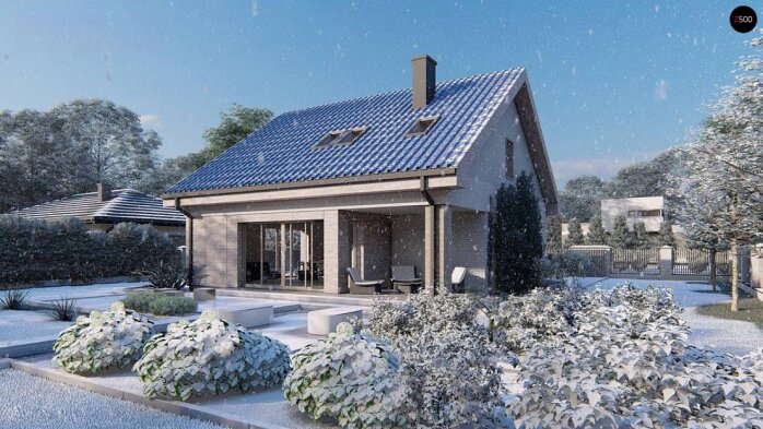 Проєкт будинку U436 - З мансардним поверхом дома в Україні