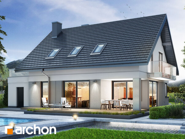 Проєкт будинку Будинок в гісопах - З мансардним поверхом дома в Україні