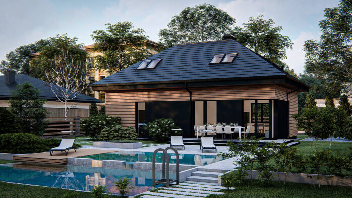 Проект дома U491 - 6 С мансардным этажом дома в Украине