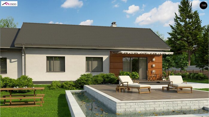 Проєкт будинку U241 GP HB - Одноповерхові дома в Україні