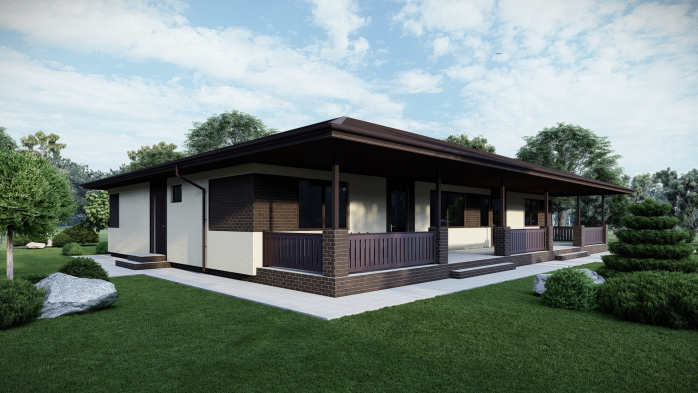 Проект дома DBT 564 - 3 Одноэтажные дома в Украине