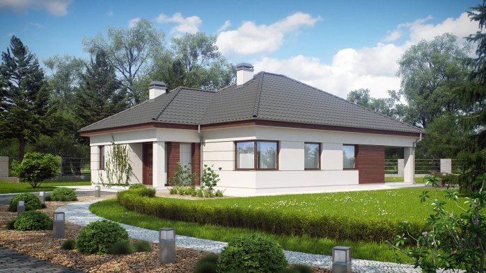 Проект дома U195 v1 - 1 Одноэтажные дома в Украине