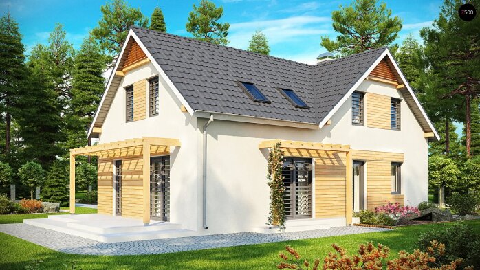 Проєкт будинку U125 - З мансардним поверхом дома в Україні