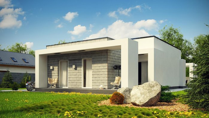 Проект дома Ux69 v1 - 2 Одноэтажные дома в Украине
