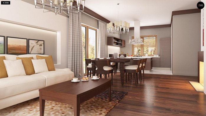 Проект дома U199 v1 - 4 Одноэтажные дома в Украине