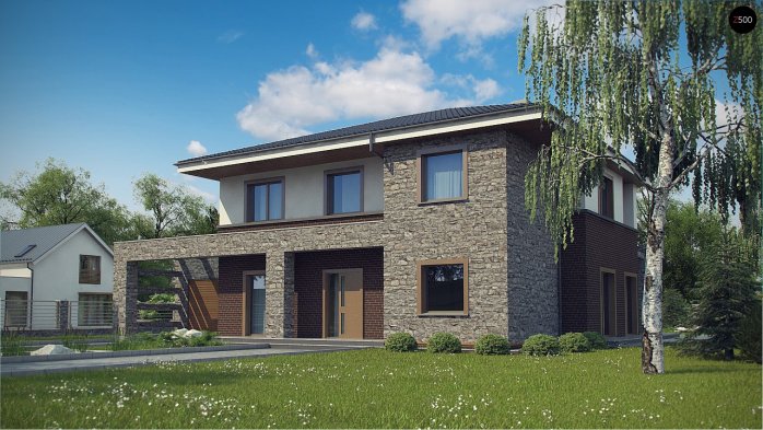 Проєкт будинку Ux109 - Двоповерхові дома в Україні