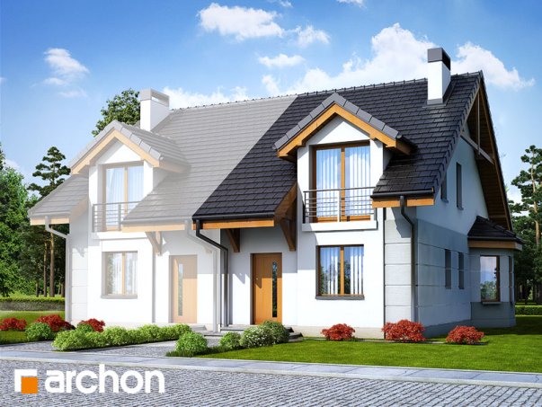 Проект дома Дом под гинко 2 вер.2 - 1 С мансардным этажом дома в Украине