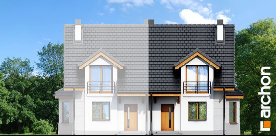 Проект дома Дом под гинко 2 вер.2 - 3 С мансардным этажом дома в Украине