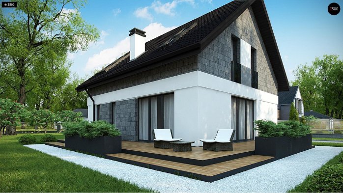 Проєкт будинку U371 - З мансардним поверхом дома в Україні