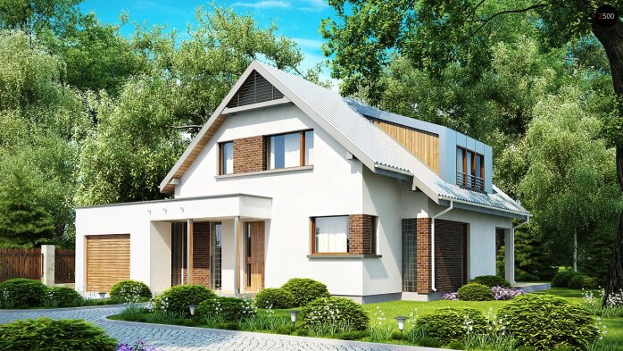 Проєкт будинку Ux23 - З мансардним поверхом дома в Україні