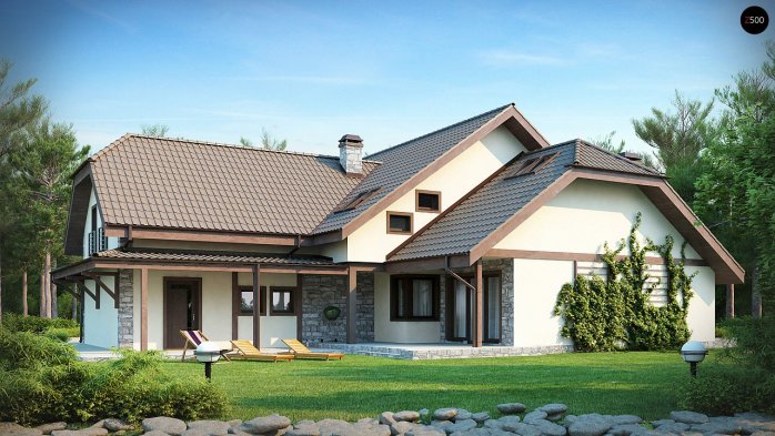 Проект дома U59 - 3 С мансардным этажом дома в Украине