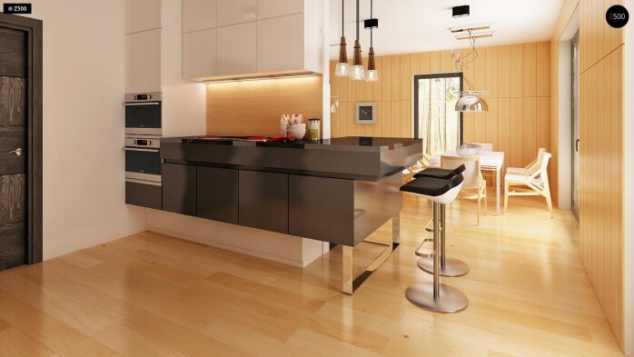 Проєкт будинку Ux40 - З мансардним поверхом дома в Україні