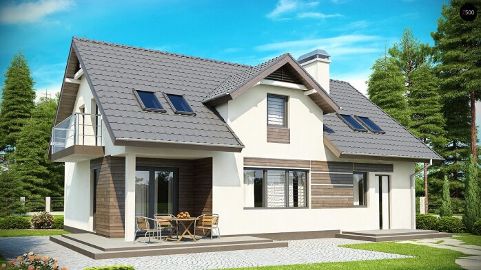 Проєкт будинку U172 - З мансардним поверхом дома в Україні