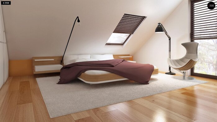 Проект дома U101 L h+ - 10 С мансардным этажом дома в Украине