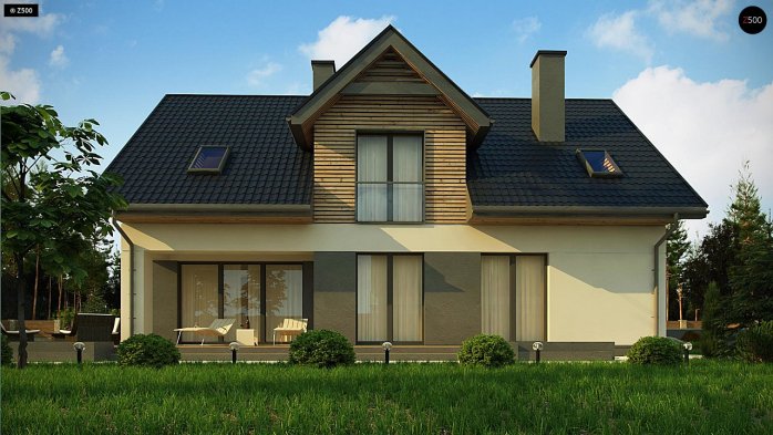 Проєкт будинку U359 - З мансардним поверхом дома в Україні