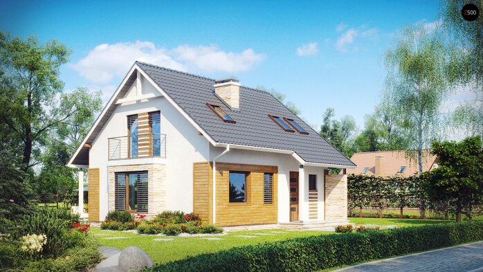 Проєкт будинку U102 - З мансардним поверхом дома в Україні