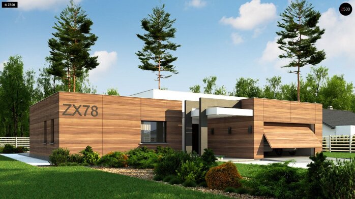 Проєкт будинку Ux78 - Одноповерхові дома в Україні