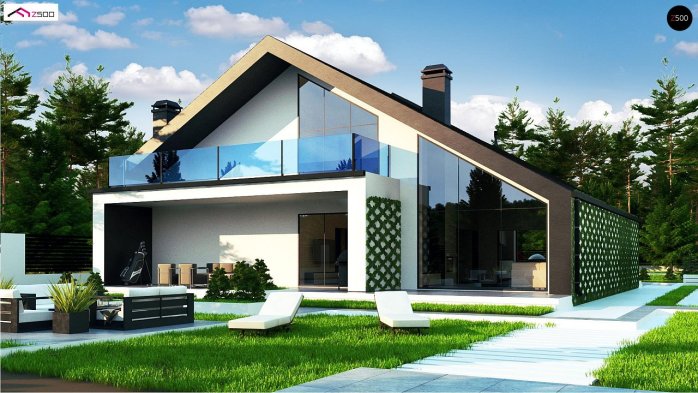 Проєкт будинку Ux250 - З мансардним поверхом дома в Україні