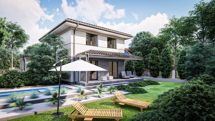 Проект дома U438 el pk - 5 Двухэтажные дома в Украине