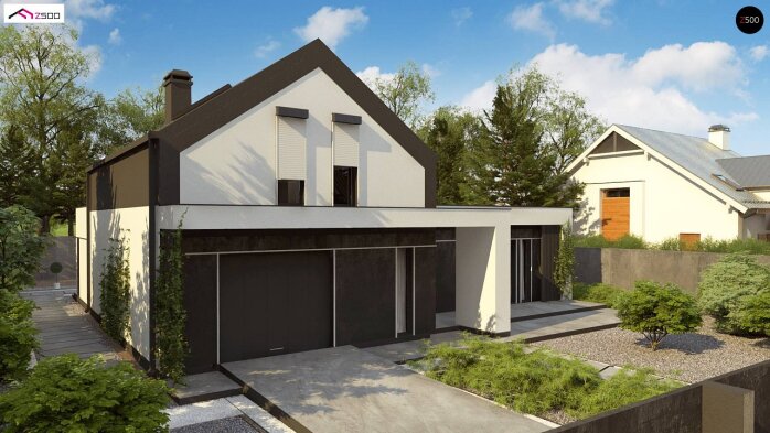 Проєкт будинку U457 - З мансардним поверхом дома в Україні
