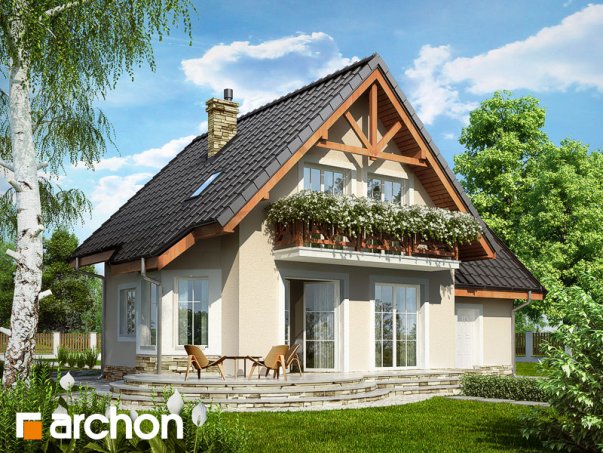 Проєкт будинку Будинок у винограді 2 вер.2 - З мансардним поверхом дома в Україні