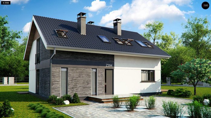 Проєкт будинку U394 - З мансардним поверхом дома в Україні