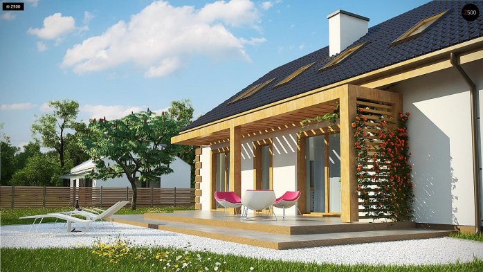 Проект дома U343 - 4 С мансардным этажом дома в Украине