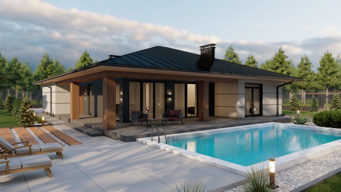 Проект дома DB 40 - 6 Одноэтажные дома в Украине