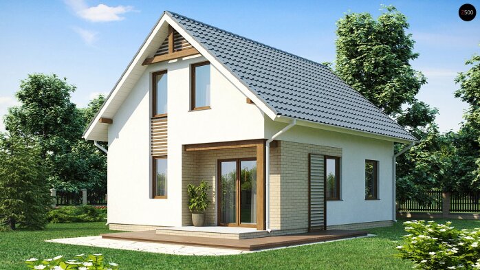 Проєкт будинку U71 - З мансардним поверхом дома в Україні