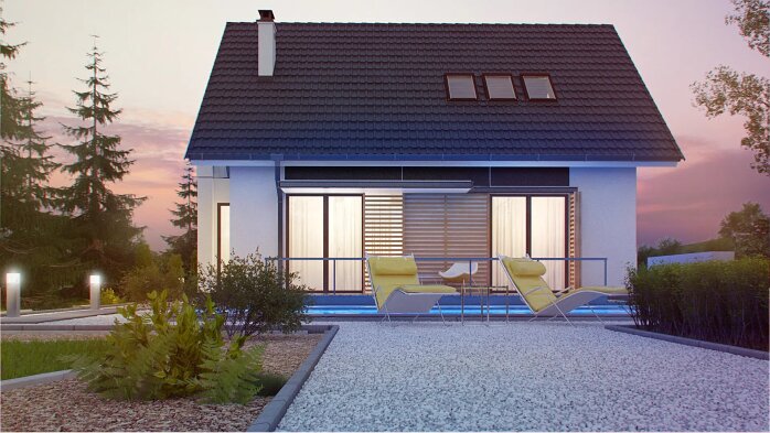 Проект дома U304 - 6 С мансардным этажом дома в Украине