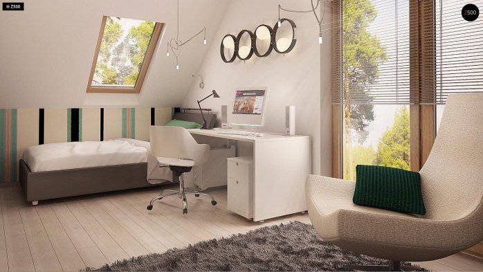 Проект дома U245 - 11 С мансардным этажом дома в Украине