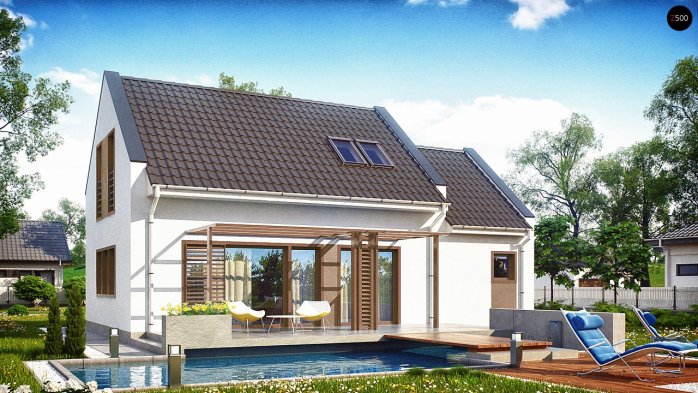 Проєкт будинку U217 - З мансардним поверхом дома в Україні