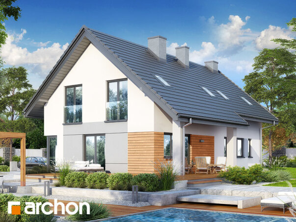 Проект дома Дом в яблонках 15 (Г2) - 2 С мансардным этажом дома в Украине