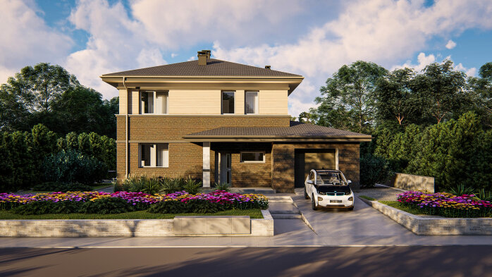 Проект дома Uu11 k - 5 Двухэтажные дома в Украине