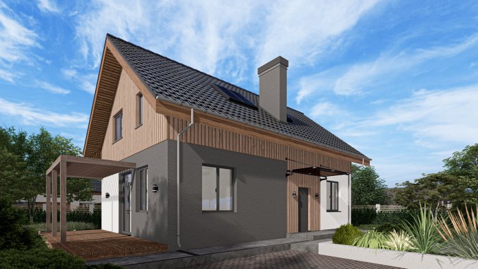 Проект дома Db 16 - 4 С мансардным этажом дома в Украине