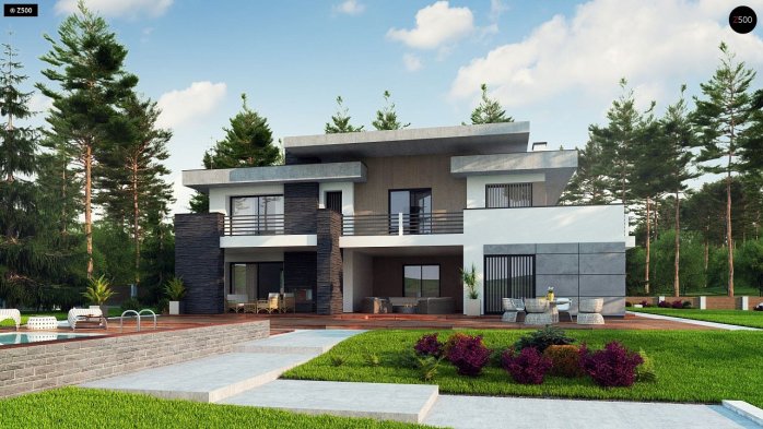 Проєкт будинку Ux107 - Двоповерхові дома в Україні