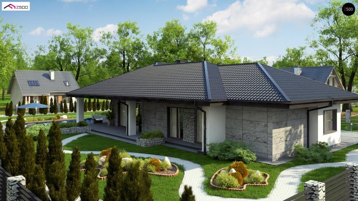 Проєкт будинку U279 - Одноповерхові дома в Україні