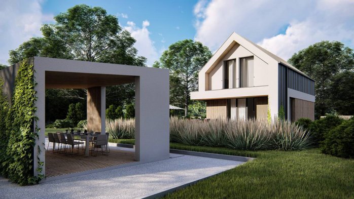 Проєкт будинку U478 PK - З мансардним поверхом дома в Україні